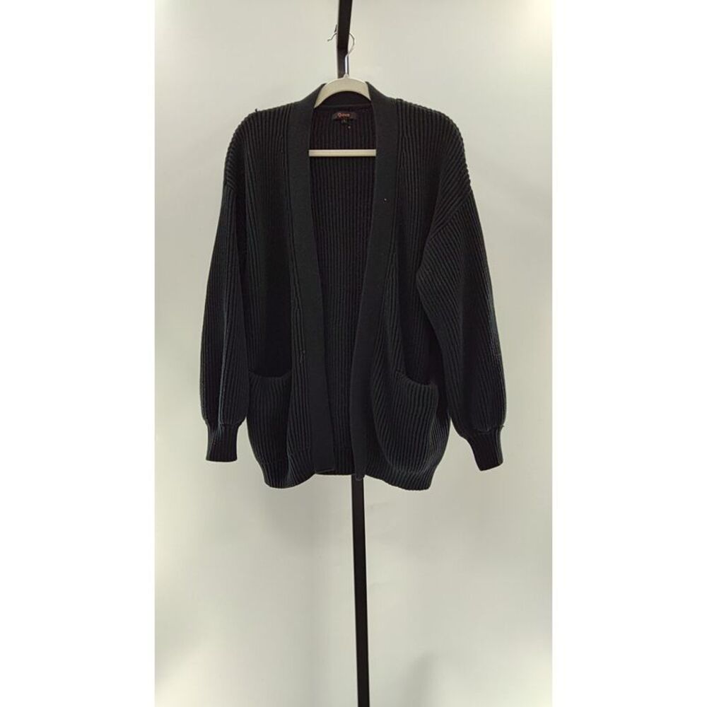 Quince Women 100% Organic Cotton Oversized Cardigan Black L
